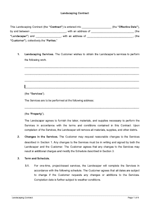 Legal contract template